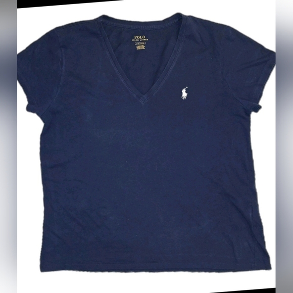 Polo Ralph Lauren Tops - Polo Ralph Lauren V Neck T Shirt Men Large Blue Classic Pony Logo